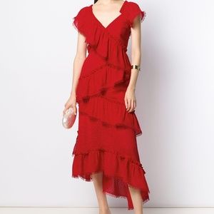 Three Floor rouge tiered midi dress